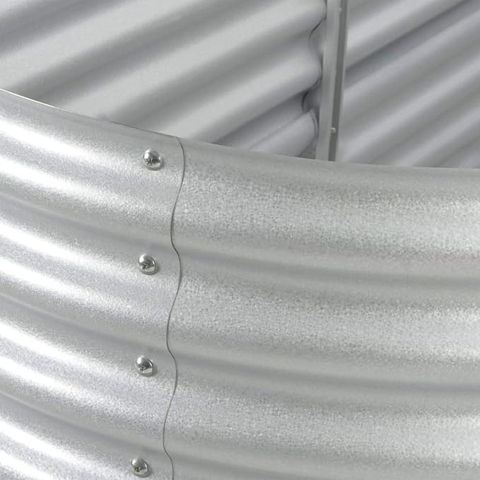 REWIS Garden Raised BedsVegetable PlanterRaised Garden Kits Garden Raised Bed 126x31.5x17.3 Galvanized Steel Silver