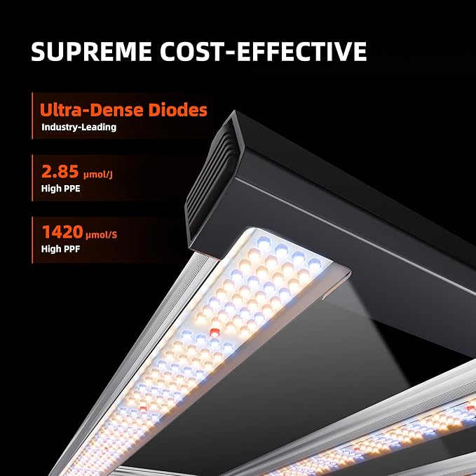 Spider Farmer G5000 Cost-Effective LED Grow Lights 480W 4X4ft Grow Tent Light Full Spectrum Dimmable Bar Style Led Growing Lamp for Indoor Plants Upgraded App Remote Control
