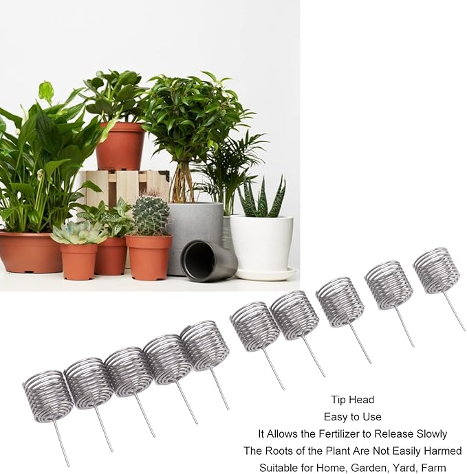 100PCS Stainless Steel Fertilizer Mesh Basket | Column Shape Nutrition Box for Garden/Nursery/Farm | Slow - Release Plant Food Container | Tip Head Design for Easy Insertion (S M L)