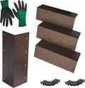 Raised Garden Bed Brackets - Set of 4 - Powder-Coated Steel for 10-15 Elevated Beds - Complete with Gardening Gloves
