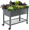 Rolling Elevated Raised Garden Bed-V Series 2' x 4' Garden Beds with Legs &amp Storage Rack for Patio &amp Porch 700 Lbs Weight Capacity Outdoor Planter Box for Vegetables Flower Herbs Modern Gr