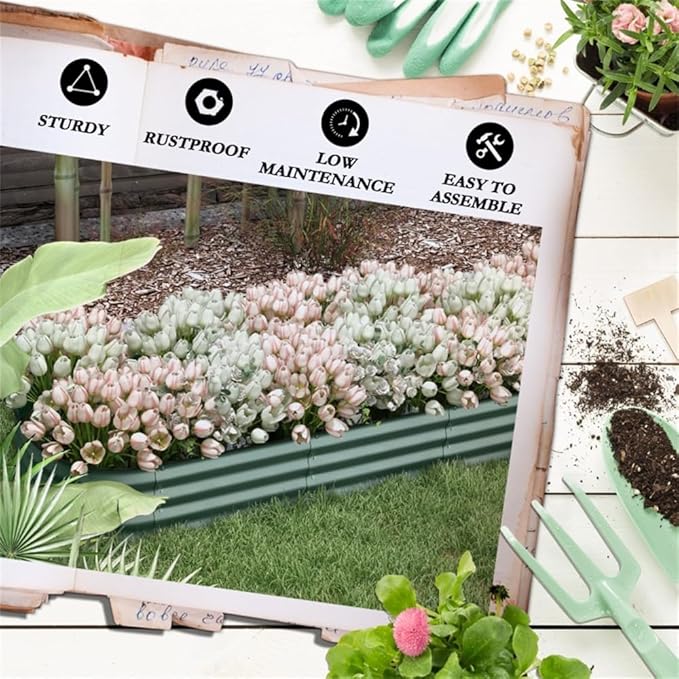 Raised Garden Bed – 94.5 Long Galvanized Steel Planter for Outdoor Flowers Vegetables &amp Herbs – Durable Metal Raised Garden Box with Easy Assembly &amp Drainage