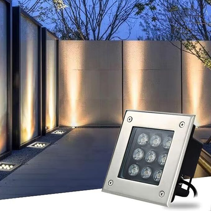 Garden Outdoor Recessed Underground Light IP66 Waterproof AC85-265V Ground Lights for Driveway Pathway Patio Deck Step Landscaping Spotlight
