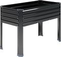 Galvanized Raised Garden Bed with Legs48×18×30in Elevated Planter Box for BackyardGarden Patio Balcony 300lb CapacityPlanters for Outdoor PlantsBlack