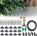 Automatic Drip Irrigation Kits 20-50m Garden Irrigation System Includes Watering Smart Timer &amp 360° Bending Dropper Atomizing Mist Nozzles Tee for Garden Watering System40m/131.2ft-WithoutTimer