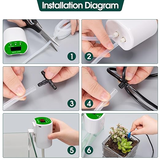 Automatic Watering System for Potted Plants Digital Display Automatic Plant Waterer Auto Watering for Plants IndoorAutomatic Drip Irrigation Kits (for 2 Pots Plants)