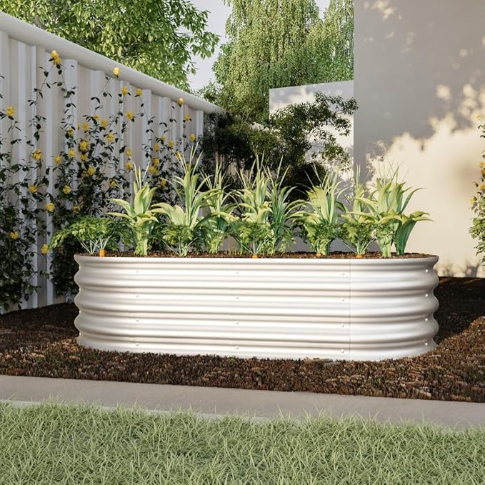 Beaunicorn 2Pcs 4x2x1ft Galvanized Raised Garden Bed Heavy Duty Planter Raised Beds for Outdoor for VegetablesFlowers &ampHerbs Rust-Resistant Metal Garden Bed Easy Assembly