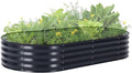 Galvanized Raised Garden Bed Kit with Cover Large Corrosion-Resistant Planter Raised Beds for Vegetables and Flowers Sturdy Outdoor Metal Garden Raised Beds with Reinforced Structure Easy Assembly