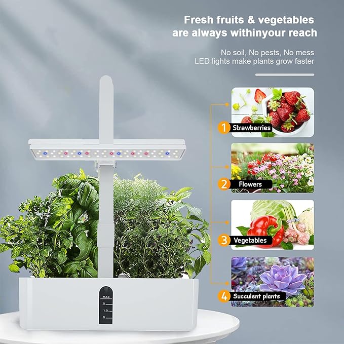 Indoor Hydroponics Growing System Plant Germination Kit Vegetable Garden for Home Kitchen Gardening