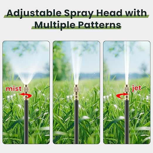100FT Smart Drip Irrigation System with Water Timer – Automatic Garden Watering System with 360° Bendable Hose &amp 24 Adjustable Nozzles for Garden Yard LawnCompatible with 3/4 &amp 1/2 Hose