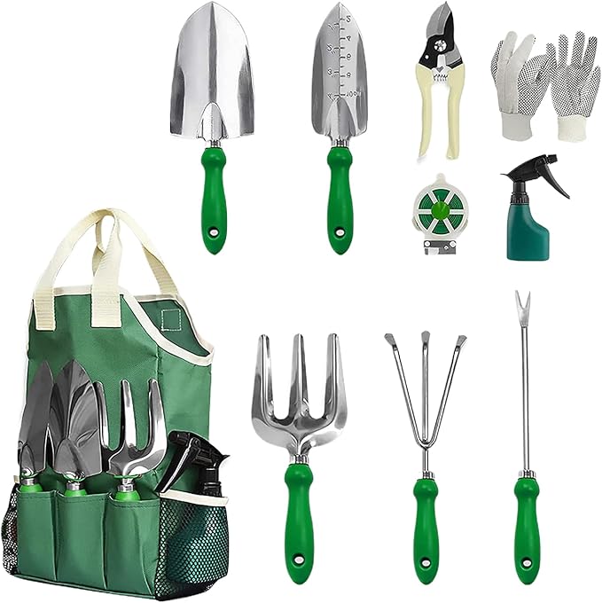 Garden Tool Sets - Shears Equipment | 11 Piece Gardening Tools | for Women Mom Beginners Plant Tree Yard Men Flower Gardener Lawn