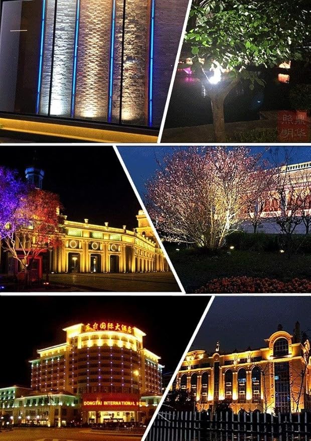 24W Bright Outdoor Tree Light Spotlight LED IP67 Waterproof Aluminum Flood Light Household Courtyard Garden Grass Projection Lamp Building Wall Park Landscape Limelight Fittings