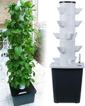 Hydroponics Tower Garden Hydroponic Growing System Aeroponics Growing Kit for Herbs Fruits and Vegetables with Hydrating Pump Adapter Net Pots Timer for Fruits Vegetables and Herbs 30holes