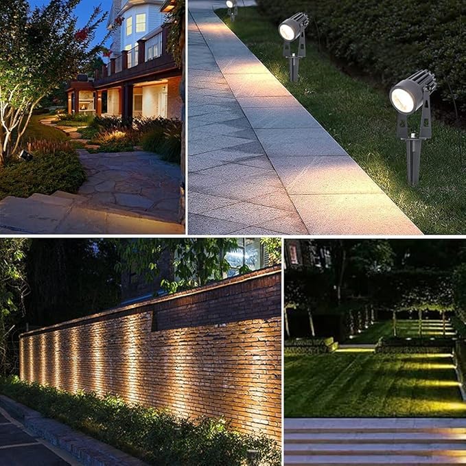 LED Landscape Lights Low Voltage COB Landscape Lighting 24V 24W Warm White 2100LM Garden Spotlights Outdoor for Yard Lawn Wall Fence(8 Pack)