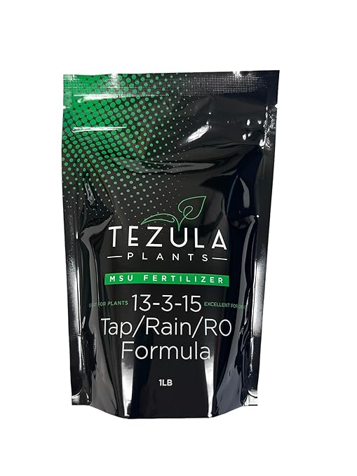 MSU Orchid Fertilizer 13-3-15 (Greencare) Reverse Osmosis Rain Tap Water Formula. 1 Pounds Scoop Included