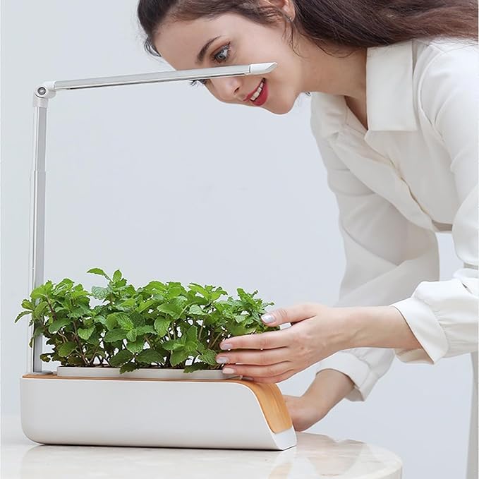 Smart Indoor Hydroponic Garden with Adjustable Spectrum LED &amp Auto Watering for Home Plant Cultivation Aluminum Alloy Hydroponic Planter