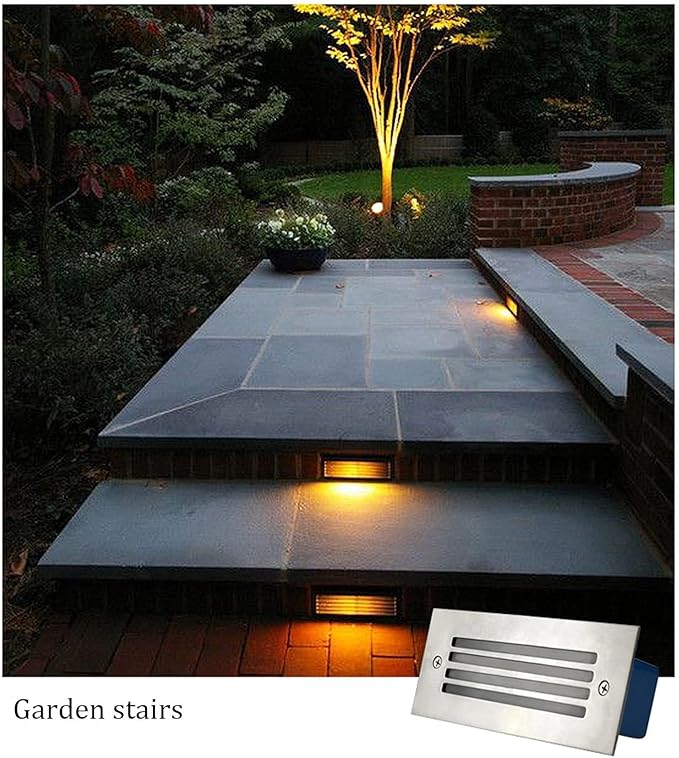 Rectangle 5W LED Garden Step Light - IP65 Waterproof Outdoor Recessed Stair Lamp for Patio Pathway