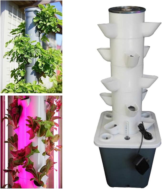Hydroponic Tower Kit for Growing Plants in Vertical 15Holes