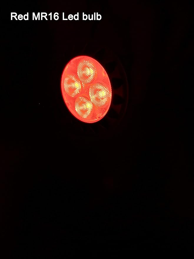 ALIDE Red MR16 GU5.3 Led Bulbs 5W20W 35W 50W Halogen Equivalent12V Low Voltage MR16 Led Red Bulb Spotlights for Outdoor Landscape Yard Garden Tree Pool Holiday LightingNot Dimmable38 Deg6 Pack