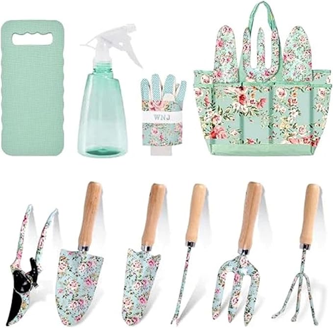 10-Piece Garden Tool Set Stainless Steel Heavy Duty Gardening for Digging Planting and Pruning Gardening Gifts for Women mom