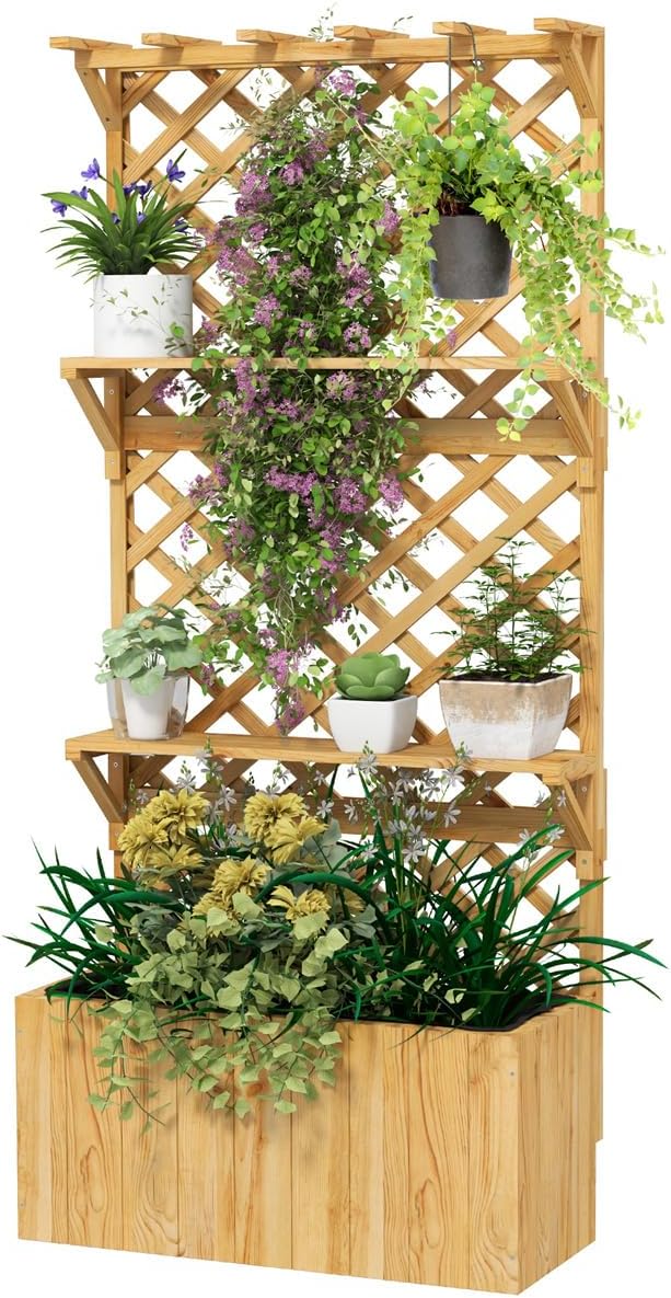 Planter Garden Boxes Outdoor Garden BedPlanter Box Garden Bed for Vegetables Garden Container Planter Raised Beds for Backyard Patio 29.9 W x 13 D x 69.7 H
