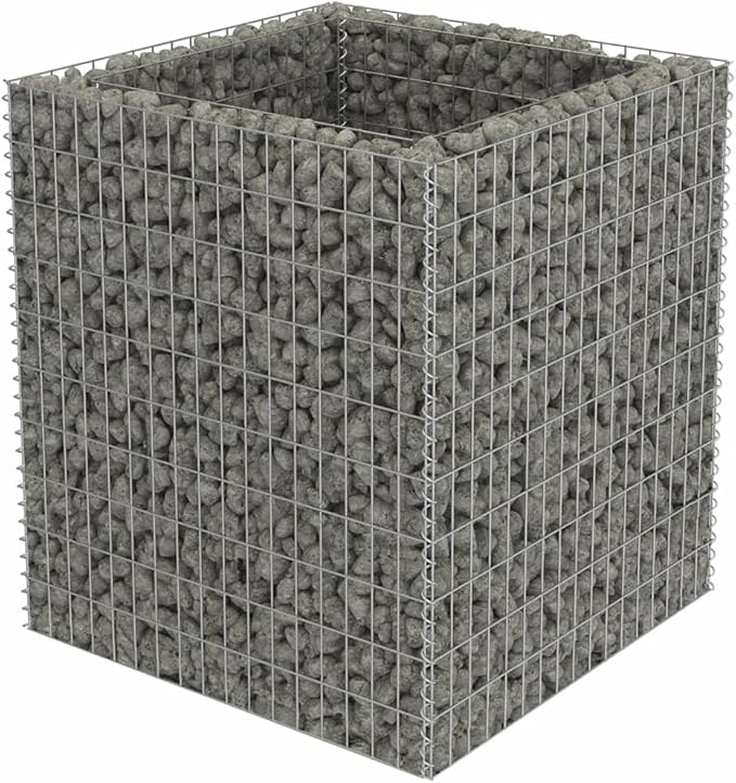 Outdoor Garden Gabion Basket Planter Raised Vegetable BedSteel Garden Decoration Raised Bed Galvanised Steel 35.4x35.4x39.4