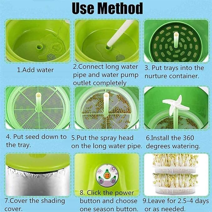 Intelligent Multi-Function Three-Layer Bean Sprout Machine Automatic Large Capacity for Home use 360 Degree Watering Intelligent Temperature