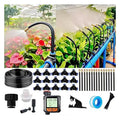 Drip Irrigation Kit Automatic Watering System for Potted Plants 360 Degree Adjustable Copper Micro Sprinklers Quick Connect Tubing Fittings for Garden Lawn Patio Balcony(Timer Ⅱ)