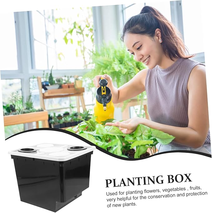 Plastic Planting Basket Cultivation Buckets for Cilantro Hydroponic Plants Bucket Black 2 Hole Covers Suitable for Home Garden