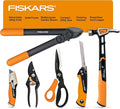 Fiskars Home Essentials Tool Kit with PowerGear Lopper Shears Bypass Pruner Folding Saw with 2 Blades IsoCore Hammer and Utility Knife for Indoor Use and Outdoor Gardening (6 Piece Kit)