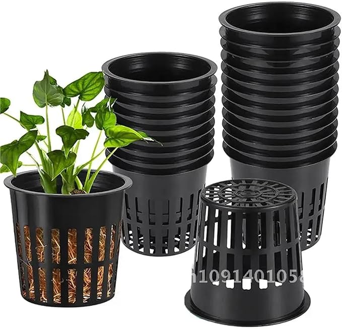 Net Pots for Hydroponics 40PCS 3 Inch Black Hydroponic Net Pots - Wide Lip Slotted Mesh (Orchid Growing/Soilless Use)