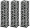 Gabion Set 3 pcs Galvanized Wire 9.8x9.8x39.4 Gabion Raised Bed Gabion Cages Basket Steel Woven Gabion Net for Backyard Garden -AA
