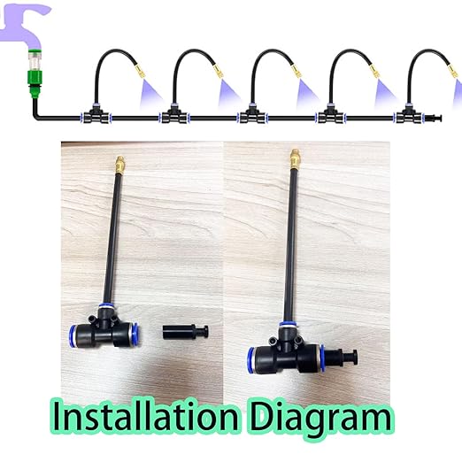 Automatic Greenhouse Drip Irrigation Kit with 20 Brass 360° Adjustable Nozzles 65FT 1/2 Tubing &amp Misting System for Outdoor Plants HydroponicsRaised Beds &amp Flower Gardens-Easy Setup &amp W