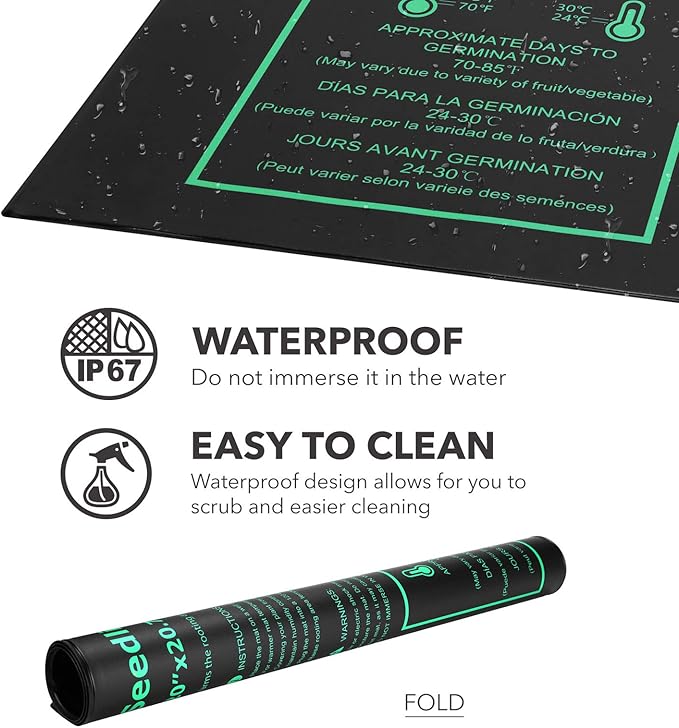 BN-LINK Seedling Heat Mat Warm Hydroponic Heating Pad Waterproof 20 x 20.75 for Seed Starting Greenhouse and Germination 2 Pack