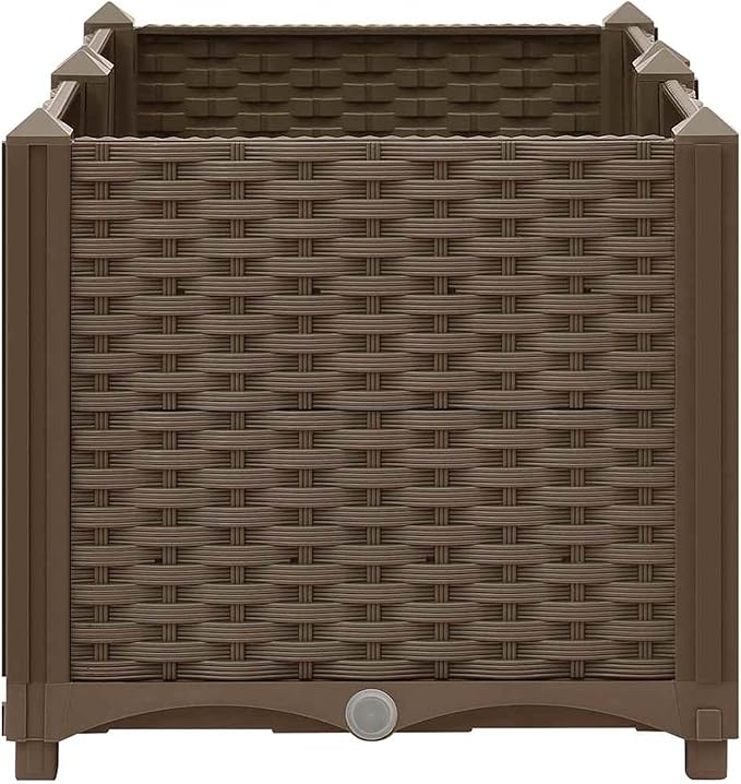 Elegant Raised Planter Bed - Large Capacity for Plants Vegetables Herbs and Flowers - Brown Polypropylene - 80 x 40 x 38 cm - Easy Assembly Required