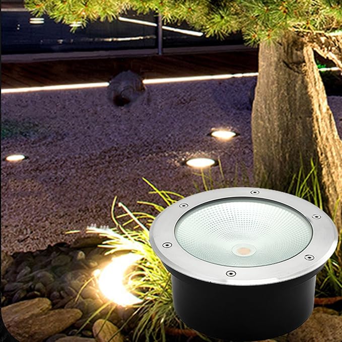 Outdoor Ground Light Buried Lights IP66 Waterproof AC85-265V LED Underground Light for Garden Deck Step Stairs Driveway Landscape Spotlight (Red 15W)