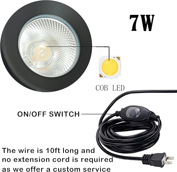 Outdoor LED Spotlight Timer Waterproof Bright Outdoor Flag Light Landscape Automatic Mini Lawn Lamp 7W Graden Lights Lawn Decorative Lamp with Plug Courtyard Front Yard Warm White WJTG0010