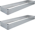 2PCS 12x4x1FT Galvanized Raised Garden Bed KitVegetable Boxes-Rectangle Metal Flower BoxLarge Planter Raised Beds Outdoor Garden for PlantingFruitHerb-Silver