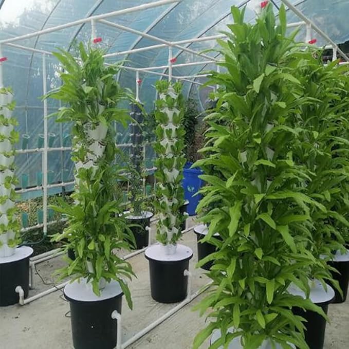 Tower Garden Growing System Hydroponics Tower Growing System Kit Soilless Cultivation Hydroponic Growing Kits for Indoor/Outdoor Herbs(Gray150cm/59in)