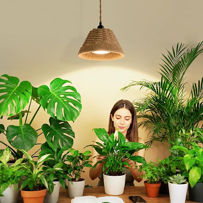 LED Plant Growth Light 30W Full Spectrum Indoor Suspended Lamp 4000K with Timer 15FT Power Cord for Tall Leafy and Flowering Plants