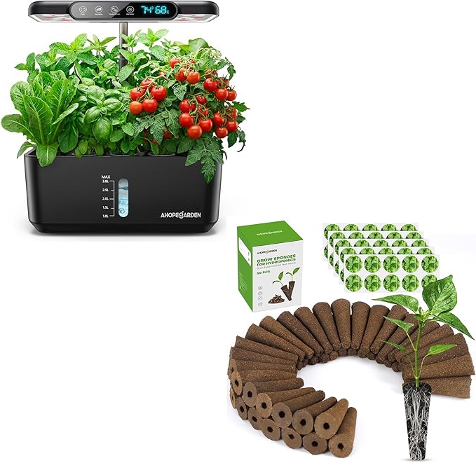 Ahopegarden Hydroponics Growing System with 50pcs Hydroponic Pods Kit