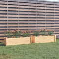Garden Planter Set of 2 Natural Solid Pinewood Large Durable Rectangular Raised Garden Bed Planters for Outdoor Plants Untreated Finish 39.4x39.4x12.2 in