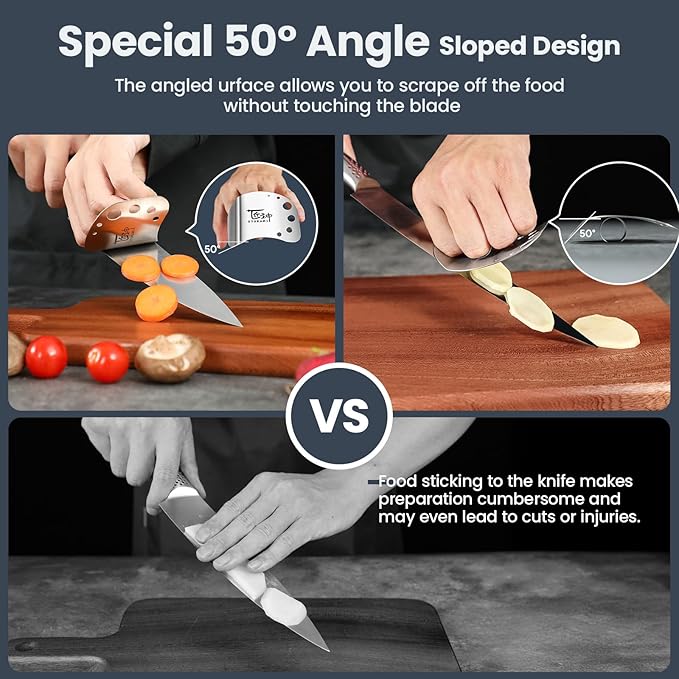 Finger Guards for Cutting Food Protects Women’s Fingers and Nails Ideal Gift for Her Mom or Wife 2 Stainless Steel Finger Protectors with Herb Stripper Adjustable Size
