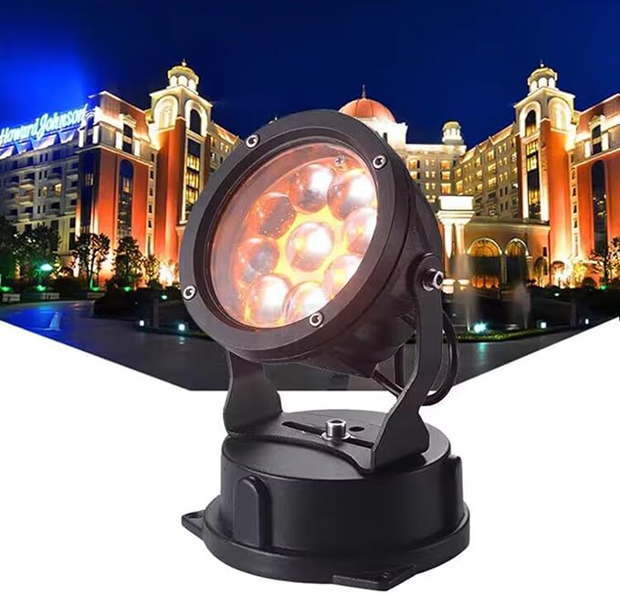 LED Beam Spotlight Round Outdoor LED Spotlights Decorative Waterproof Lamp Adjustable Angle Landscape LightsGreen-27W(AC)