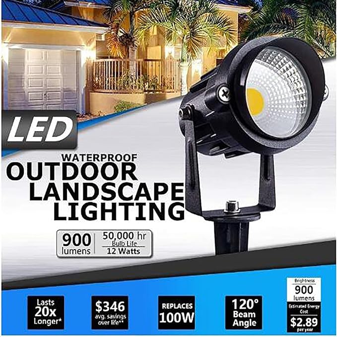 5W Outdoor Landscape Lamp - Spotlight Led Beam Light 12V Low Voltage Landscape Lighting Kit IP65 Waterproof Recessed Floor Lamp