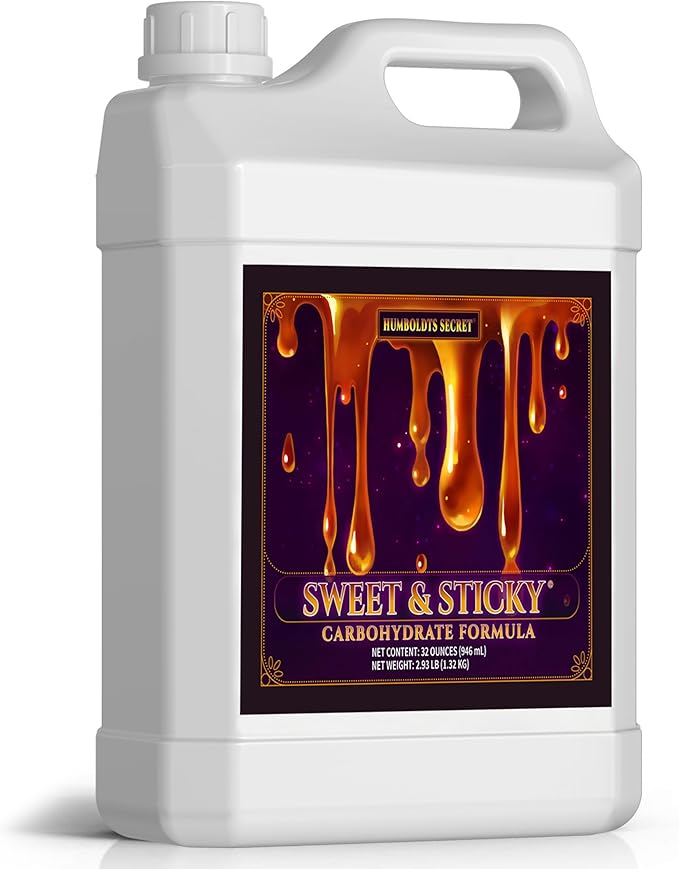 Humboldts Secret Sweet &amp Sticky Carbohydrate and Saccharide Plant Energy Additive | Indoor and Outdoor Plant Nutrients Enhancer for Growth and Aroma | Boosts Flavor and Development | 32 Ounce