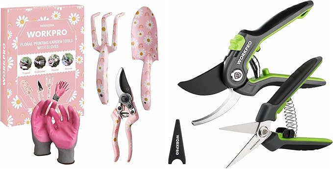 WORKPRO Garden Pruning Shears with Garden Tool Set