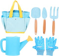 1set Boy Girl Gardening Tool Set Boy Girl Planting Tools Rake Shovel Watering Can and Storage Bag for Outdoor Fun and Learning Activities