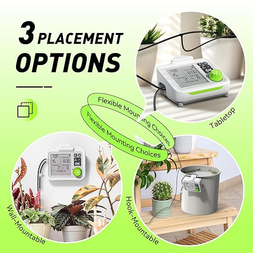 RAINPOINT Large Display Automatic Plant Waterer Indoor for Pot PlantCycle &amp Soak Mode Vacation Self Watering Drip Irrigation System Device Kit Herb Garden Greenhouse Grow Tent Water 10-15 Plants