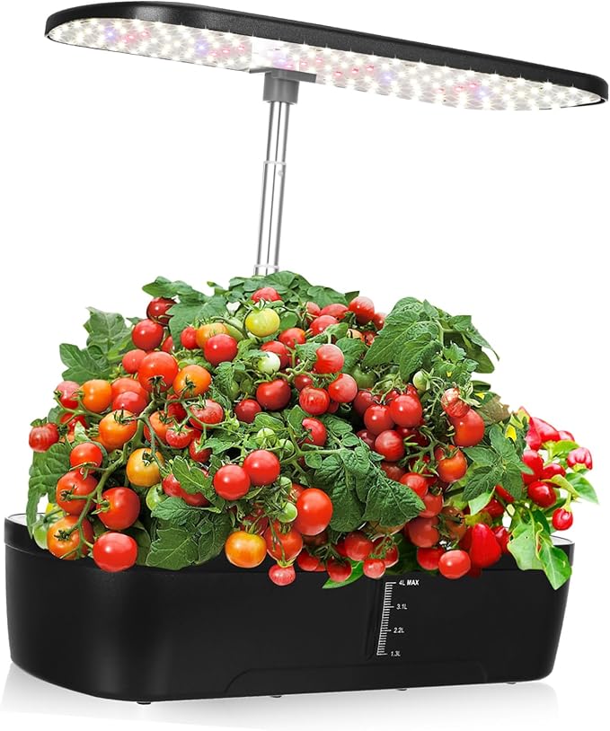 1Set Indoor Hydroponics Growing System Kit with LED Multi Porous Design for Easy Vegetable Germination Automatic Watering and Fertilization Space Saving